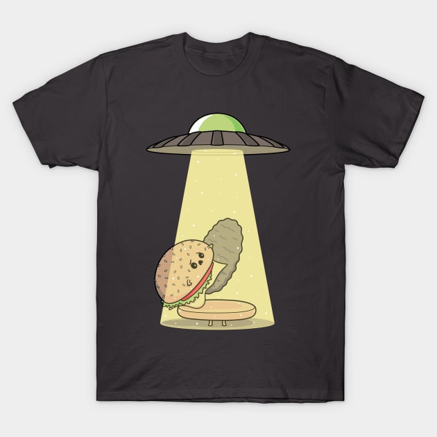 Burger Abduction! T-Shirt by Raffiti